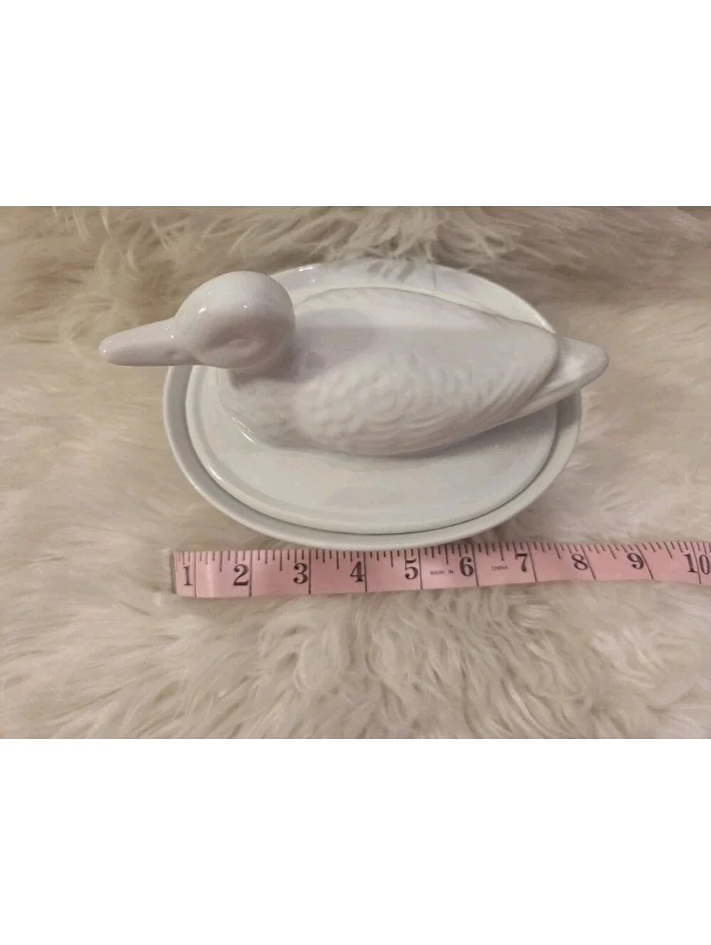 Bistro Blanc White Ceramic Duck Casserole Microwave And Dishwasher Safe